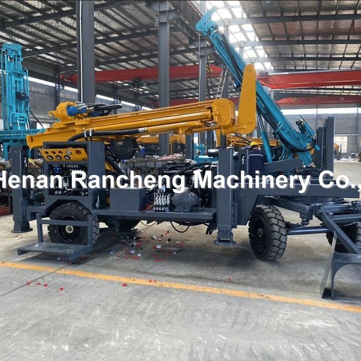 220m 65KW موتور Quanchai چرخ نصب شده آب چاه حفاری ریگ با 13T نیروی بلند