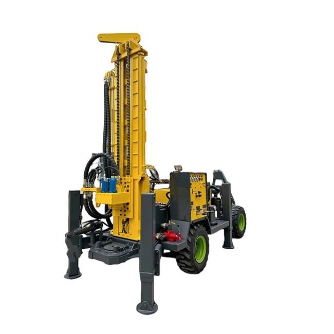 RCF220W عمق حفاری 100 تا 220 متر چرخ پنوماتیک چرخ دار آب چاه حفاری