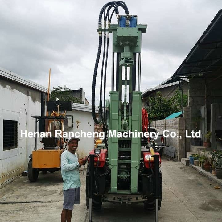 200 متر تراکتور نصب شده آب عمیق چاه حفاری ریگ 45HP موتور دیزل هیدرولیک آب چاه حفاری ماشین