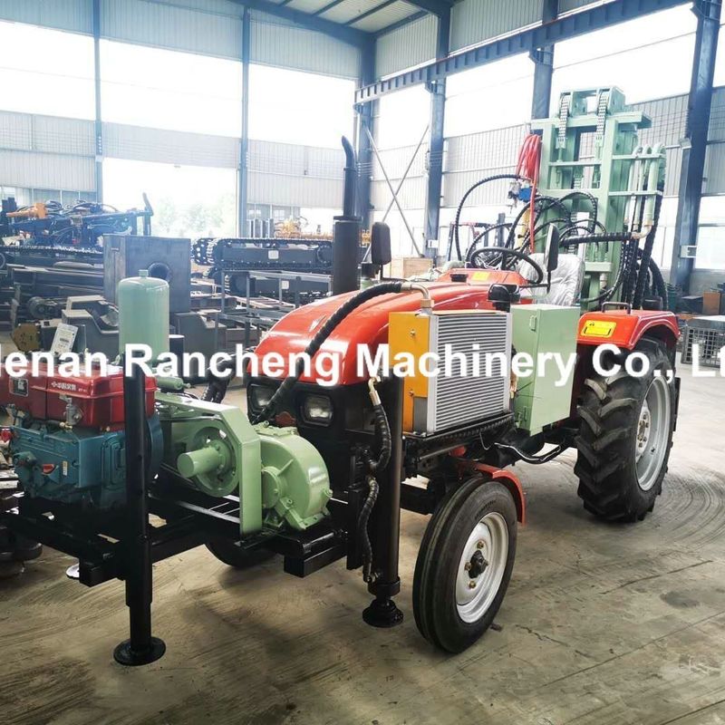 200 متر تراکتور نصب شده آب عمیق چاه حفاری ریگ 45HP موتور دیزل هیدرولیک آب چاه حفاری ماشین