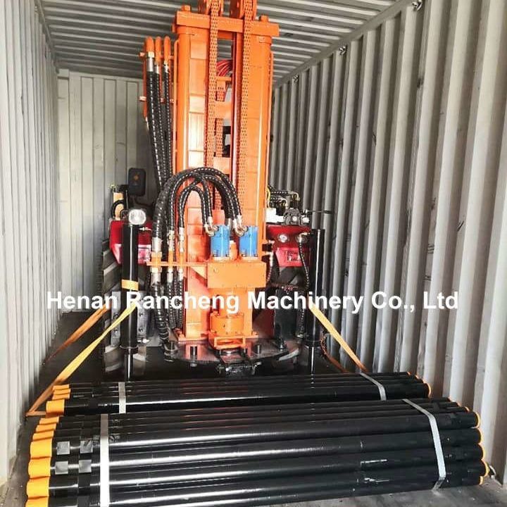 200 متر تراکتور نصب شده آب عمیق چاه حفاری ریگ 45HP موتور دیزل هیدرولیک آب چاه حفاری ماشین