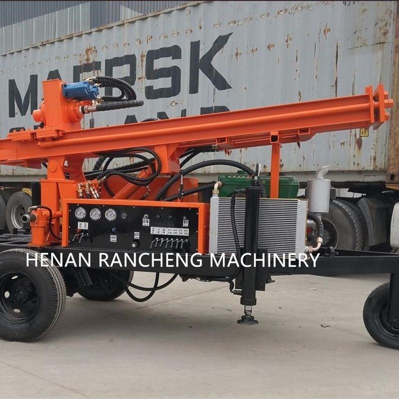150 متر چرخ نصب شده آب چاه حفاری سوراخ برای 32HP موتور دیزل