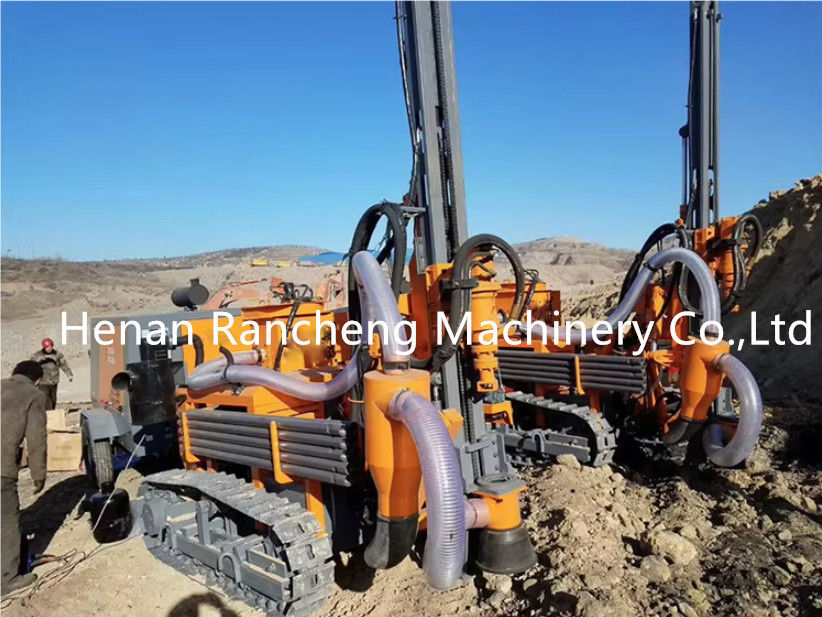20 متری هیدرولیک یکپارچه DTH حفاری ریگ RCZ412B-1 مدل 58KW موتور Yuchai با جمع آوری گرد و غبار