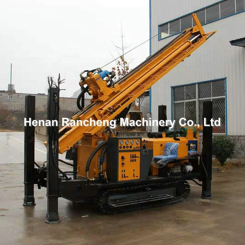 350 متر عمق حفاری لاستیک Caterpillar Track آب چاه حفاری Rig پنوماتیک لاستیک Crawler حفاری Rig