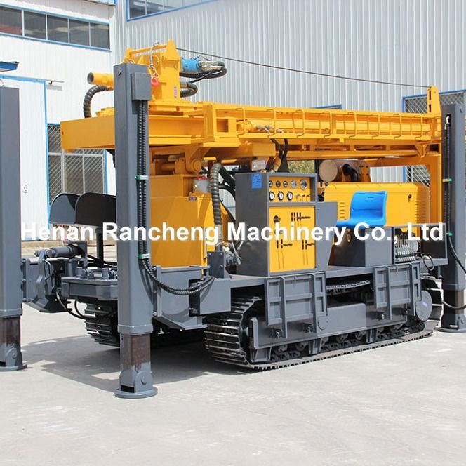350 متر عمق حفاری لاستیک Caterpillar Track آب چاه حفاری Rig پنوماتیک لاستیک Crawler حفاری Rig