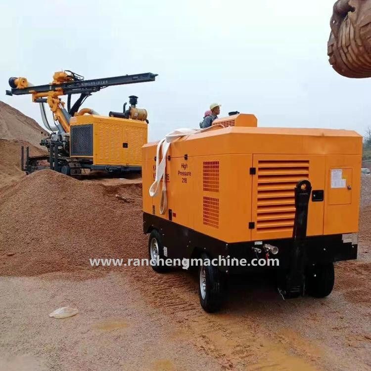 1400 کیلوگرم کمپرسور هواپیمایی با پیچ دیزل قابل حمل 55KW برای فشار کار 8 بار