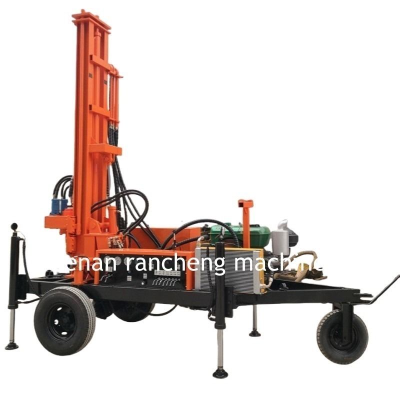 150 متر چرخ نصب شده آب چاه حفاری سوراخ برای 32HP موتور دیزل