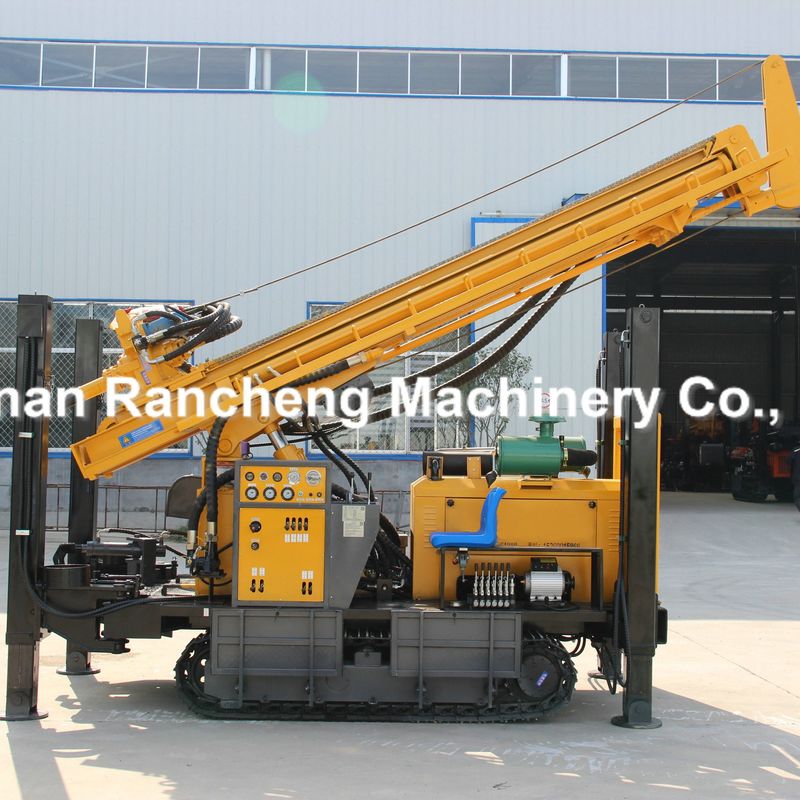 350 متر عمق حفاری لاستیک Caterpillar Track آب چاه حفاری Rig پنوماتیک لاستیک Crawler حفاری Rig
