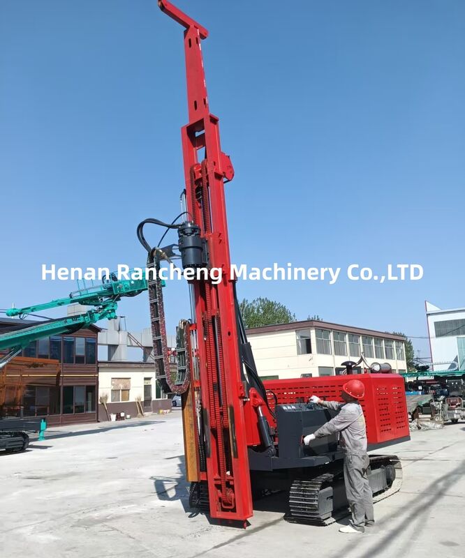 85KW Engine Solar Pile Driving Machine with 350mm Drilling Dia and 6m Piling Height