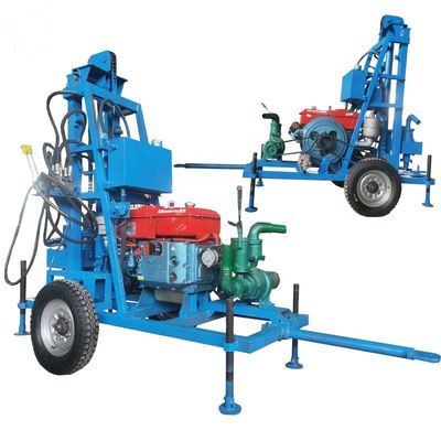 تجهیزات حفاری چاه آب دو چرخ قابل حمل 22HP قدرت 150m عمق حفاری