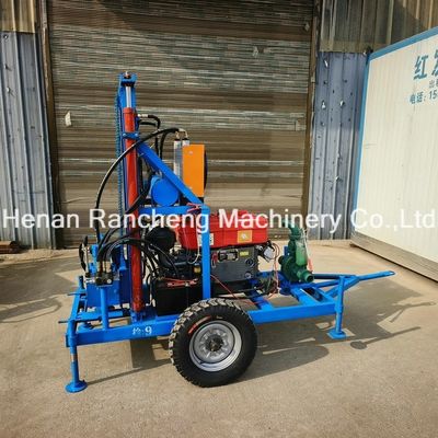 150 متر DTH هیدرولیک آب چاه حفاری ماشین قابل حمل تریلر پنوماتیک نصب شده حفاری